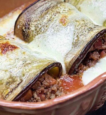 gefüllte Auberginenrollen