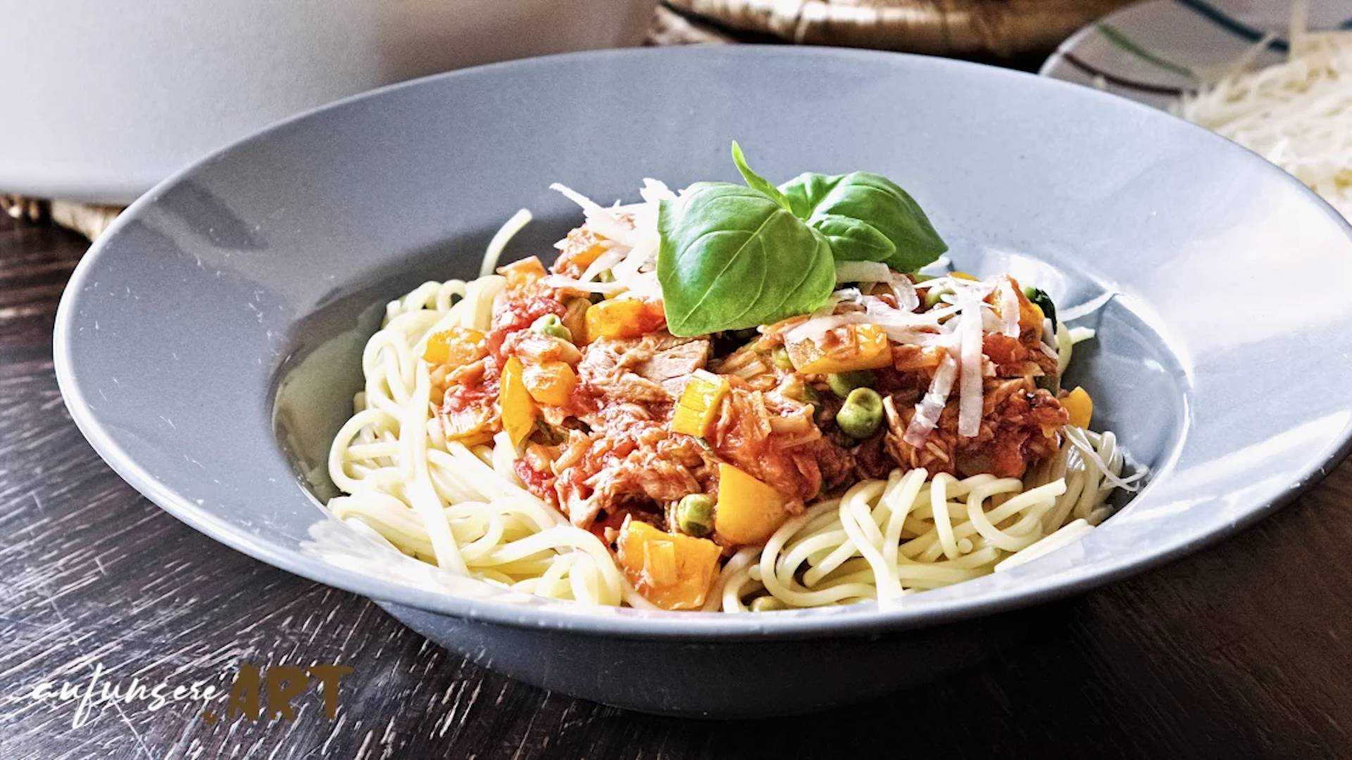 Thunfisch Spaghetti, super einfaches Rezept, 100% Genuss