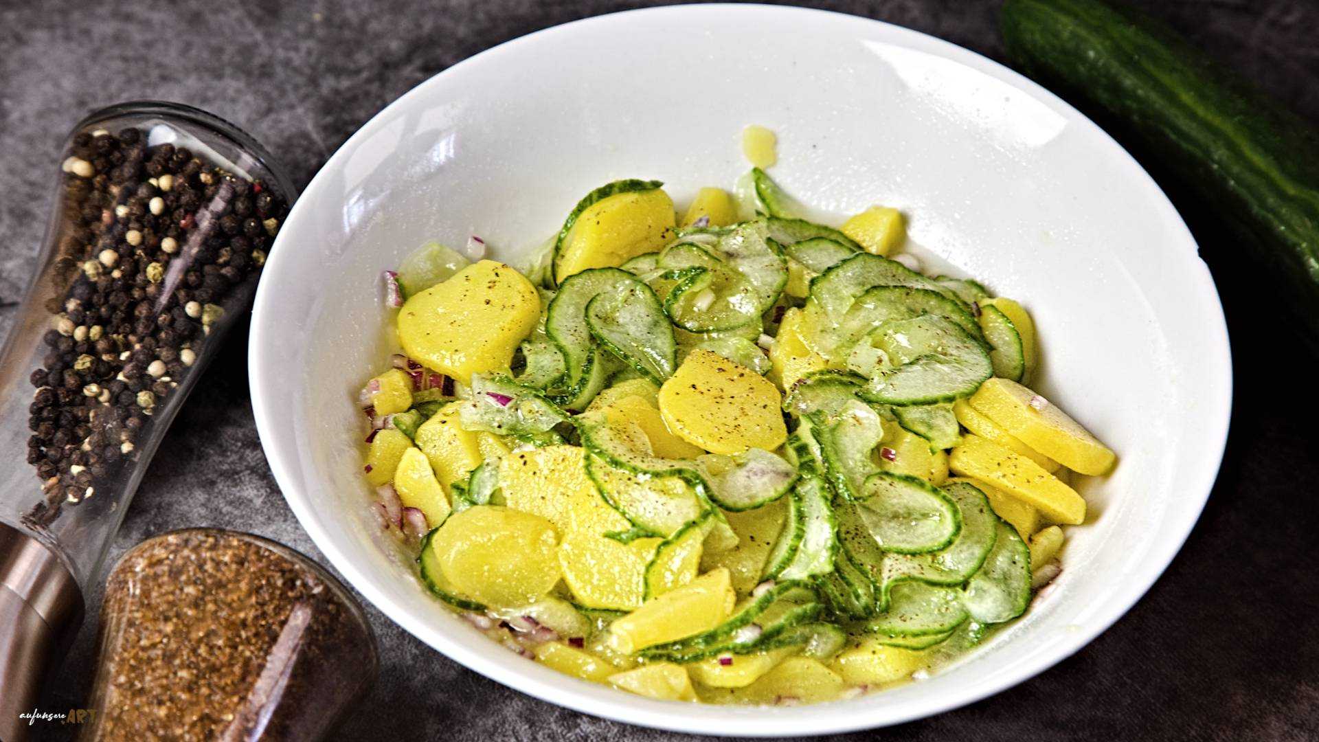 Kartoffel Gurken Salat, super einfache Beilage!