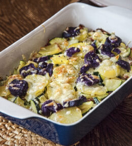 Kartoffelauflauf Zucchini Speck, einfach aus dem Ofen, schnell gemacht!