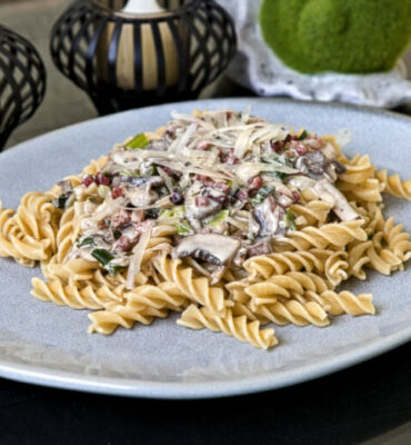 Pasta Champignon Speck Soße
