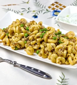 Low Carb Pasta, Dralli mit Hack und Erbsen, aus Erbsen – mit Erbsen! Mmhhh