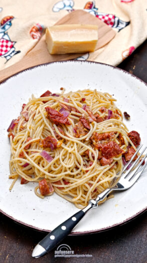 1 x Spaghetti Schinken mit getrockneten Tomaten, einfach gut
