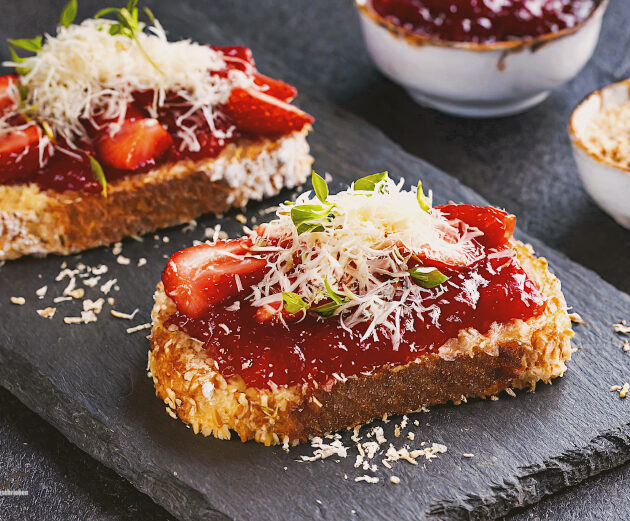 Toast Erdbeermarmelade Kren Rezept