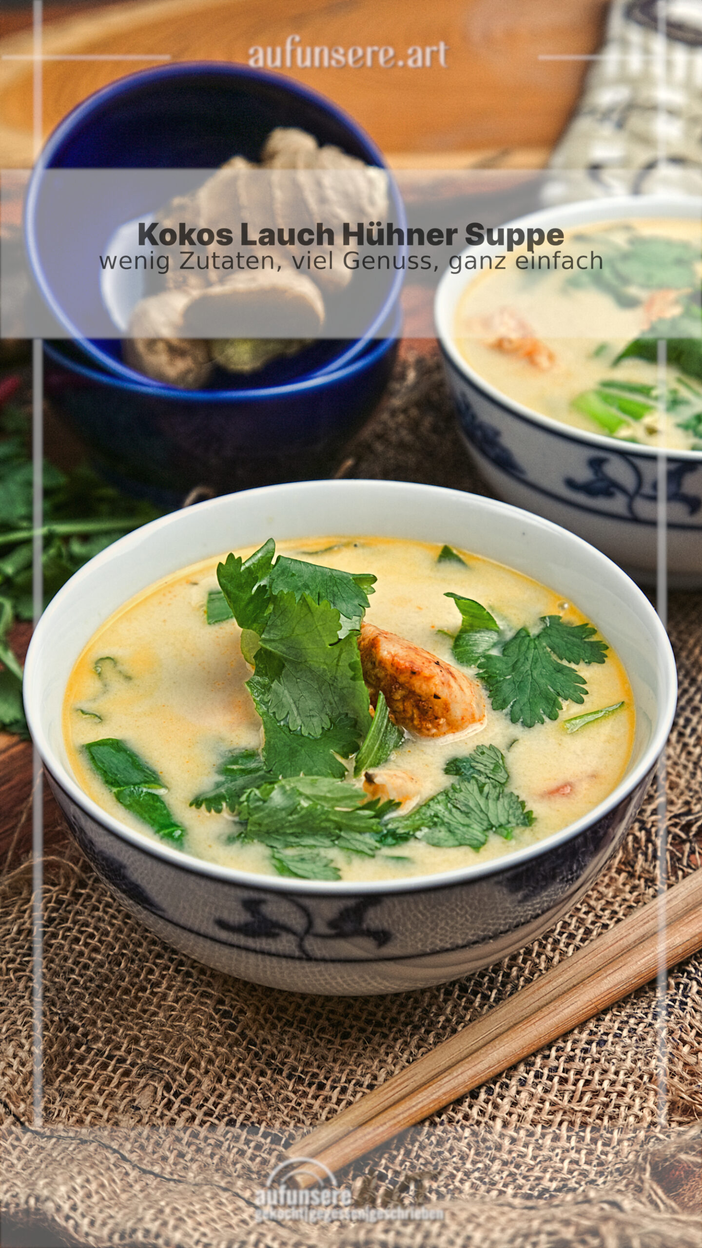 Pak Choi Kokos Hühner Suppe