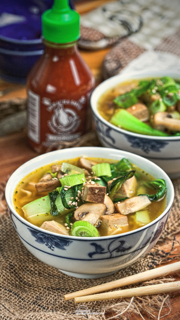 vegane Miso Suppe mit Tofu Abbildung 1