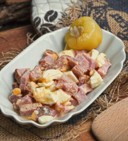 Fleischsalat, so schmeckt kaltes Fleisch wunderbar, fertig in 20 Minuten, Genuss pur!