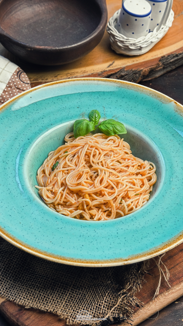 Auberginen Knoblauch Spaghetti Abbildung1
