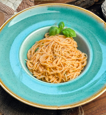 Auberginen Knoblauch Spaghetti Rezept, Auberginen Knoblauch Pasta