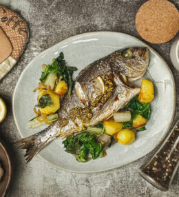 Goldbrasse mit Kürbiskern Pesto, gebratener Fisch in nur 40 Minuten fertig, absolut gut!