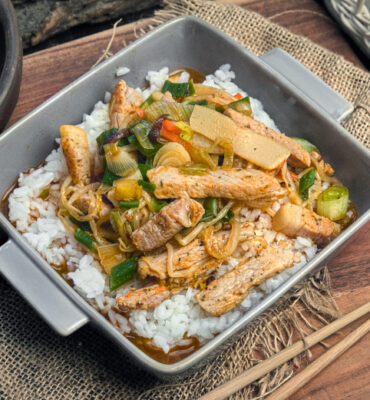 Schweinesteak mit Wokgemüse Rezept