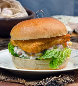 Schneller Fischburger, es geht ganz einfach, fertig in 20 Minuten, ein Baukasten!