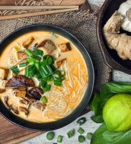 Glasnudel Kokos Suppe, die vegane Mahlzeit, einfach in 25 Minuten fertig, es schmeckt!