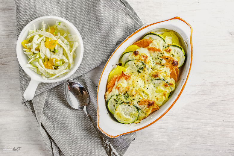 Suesskartoffel Zicchini Gratin Rezept Süßkartoffel Zucchini Gratin