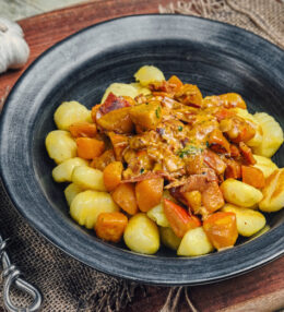 Kürbis Speck Gnocchi, einfach in 30 Minuten zubereitet, Essen für stressige Tage